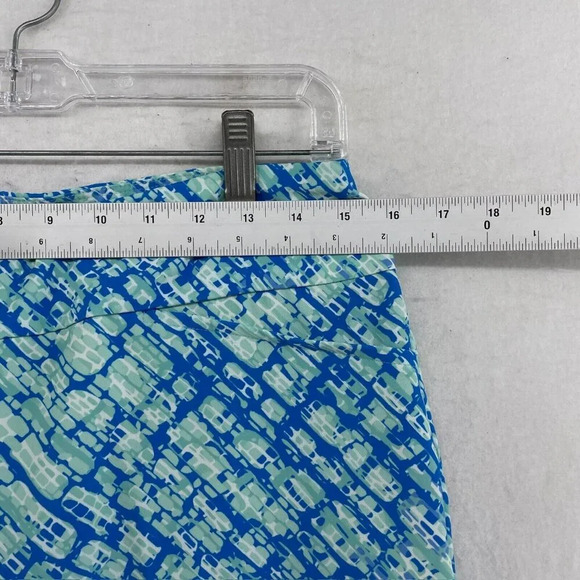 IBKUL Pants Womens 8 Blue Graphic Print High Rise Cropped Slim Straight Ankle - Picture 3 of 12